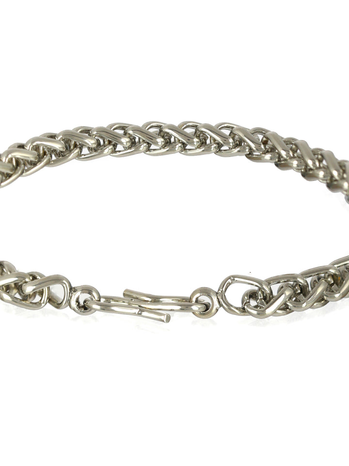 Bold by Priyaasi Silver-Plated Rope Chain Bracelet for Men