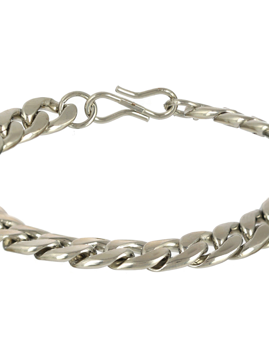 Bold by Priyaasi Curb Chain Silver-Plated Link Bracelet for Men