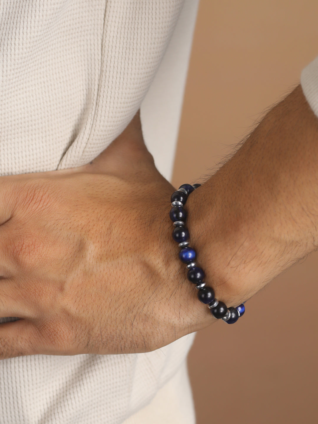 Bold by Priyaasi Blue Beaded Bracelet for Men