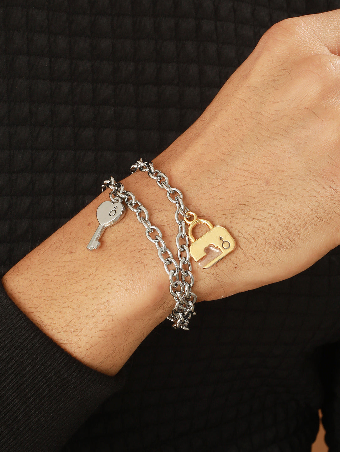 Lock Bracelet & For Key Necklace Set Heart Bangle Men Women Couple For  Titanium | Fruugo MY