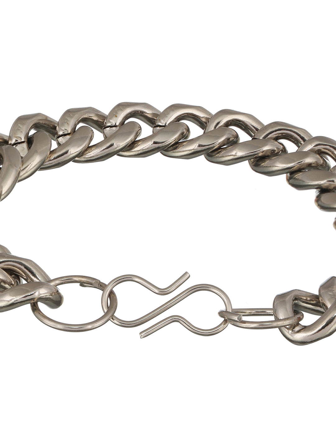 Bold by Priyaasi Solid Silver-Plated Curb-Link Chain Bracelet for Men