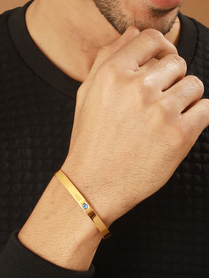 Bold by Priyaasi King Queen Solid Gold & Rose Gold-Toned Couple Bracelet