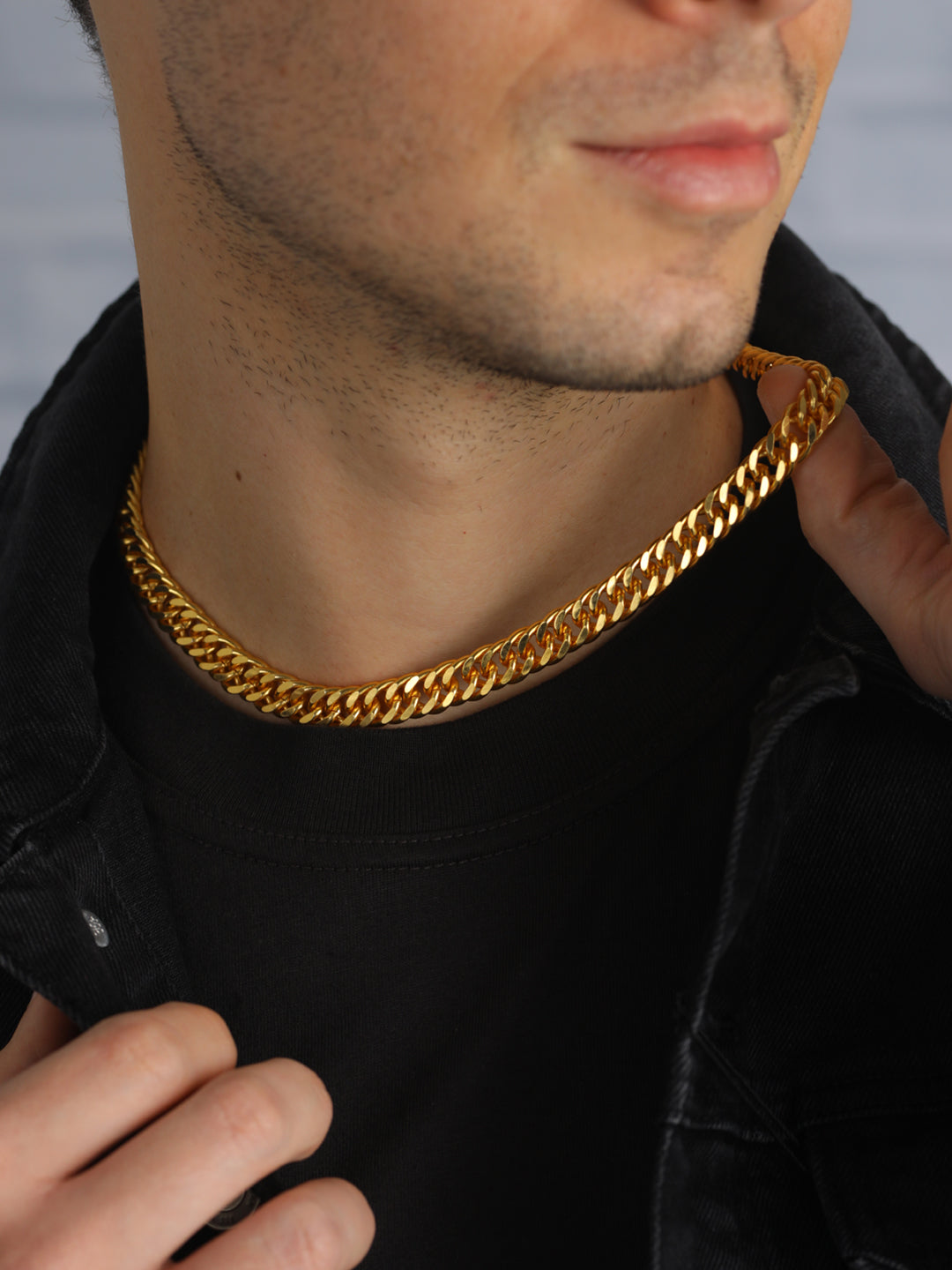 Classic Cuban Gold-Plated Link Chain for Men