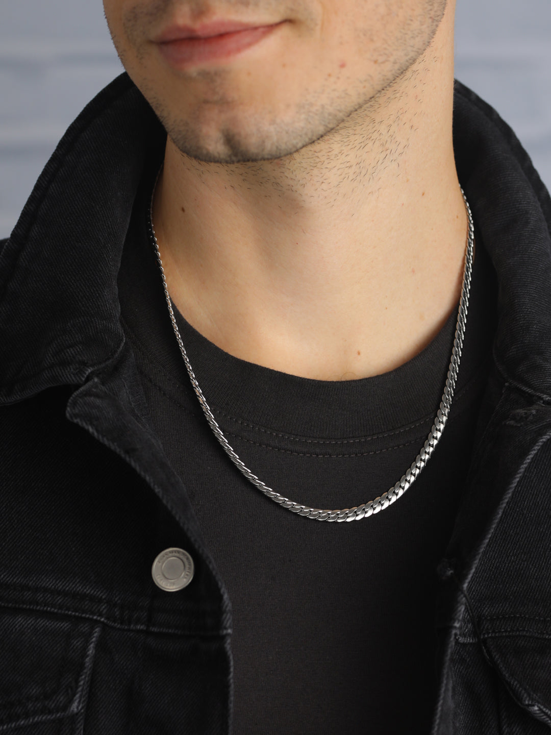 Silver Jewellery Gift For Men Oxidized Sterling Silver 1-1 Long