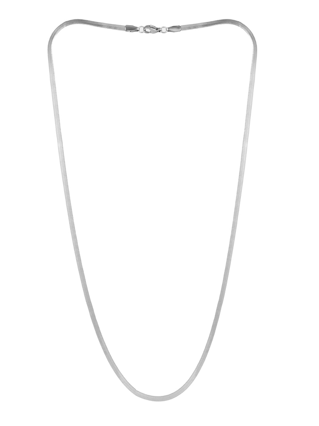 Silver-Plated Herringbone Snake Chain for Men