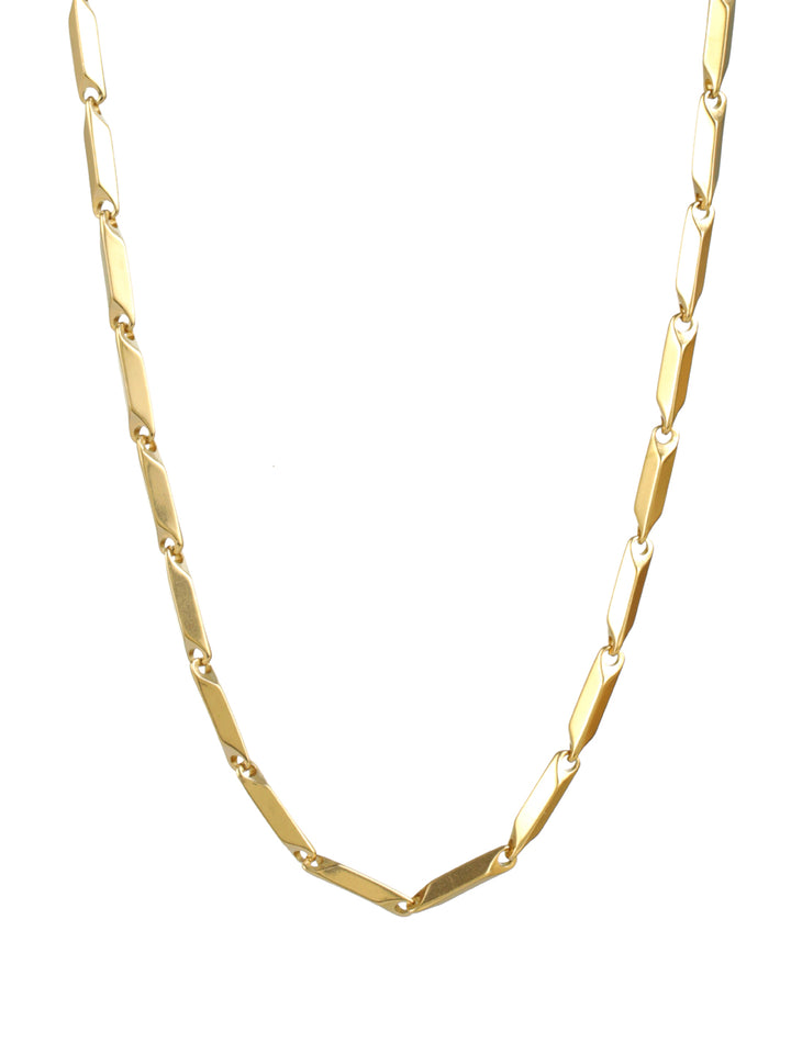 Twisted Cuboids Gold-Plated Link Chain for Men