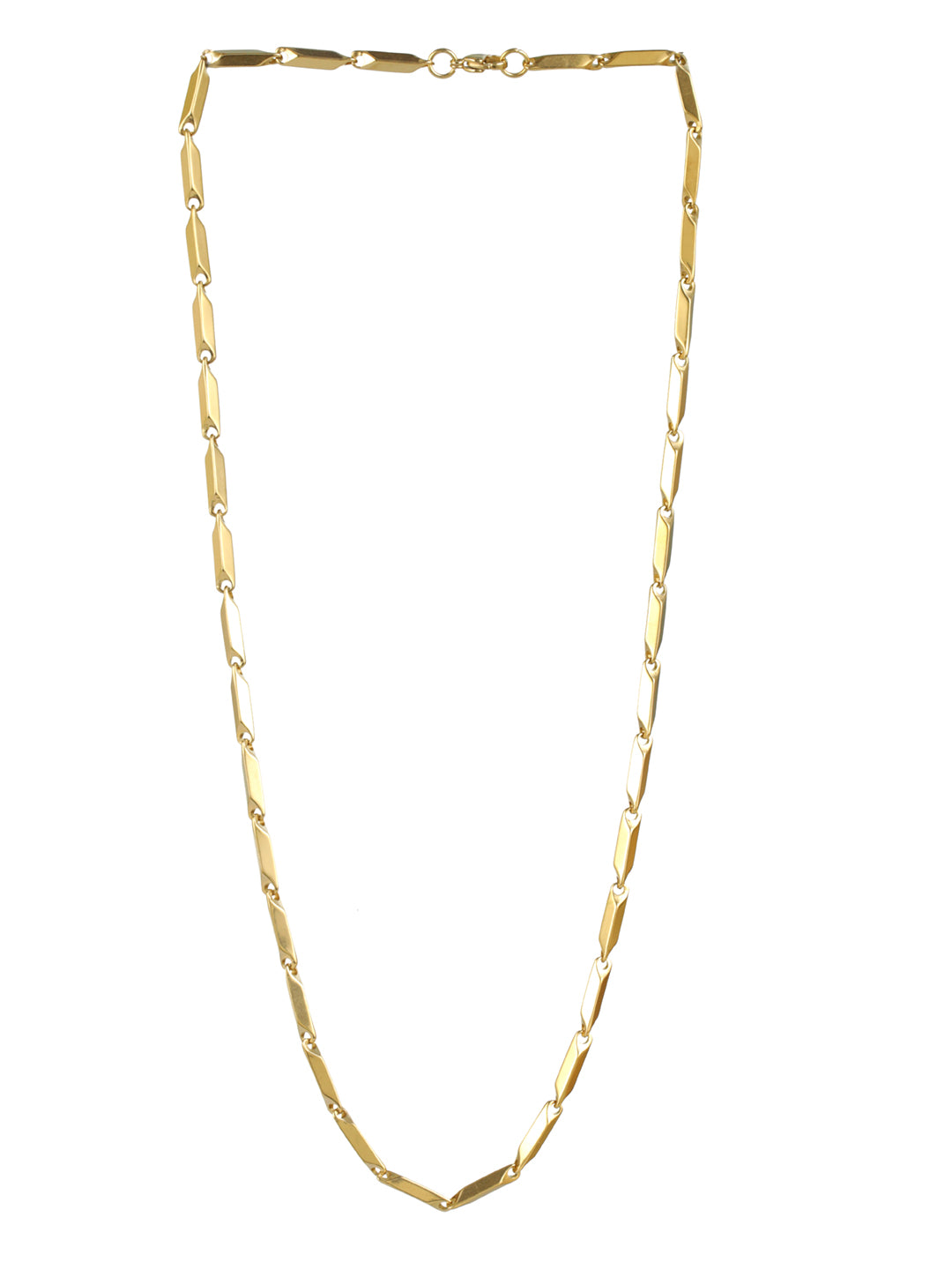 Twisted Cuboids Gold-Plated Link Chain for Men