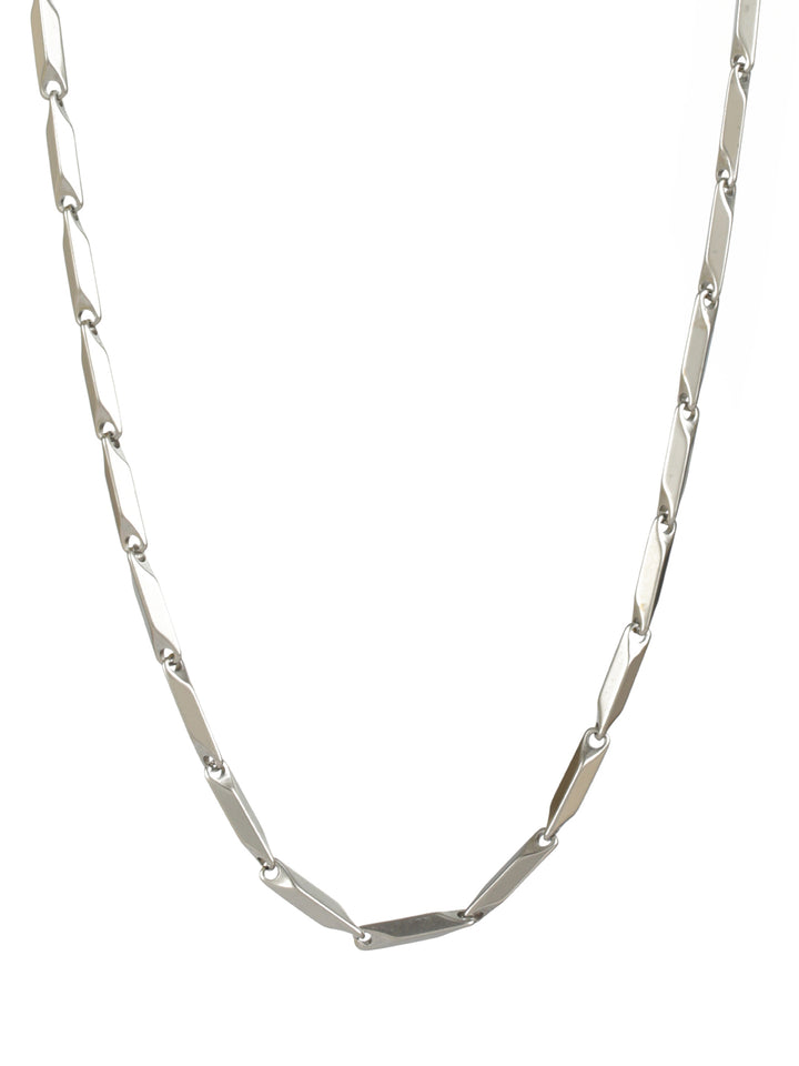 Twisted Cuboids Silver-Plated Link Chain for Men