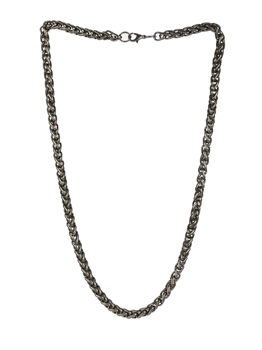 Bold by Priyaasi Sleek Black Gunmetal-Plated Chain for Men