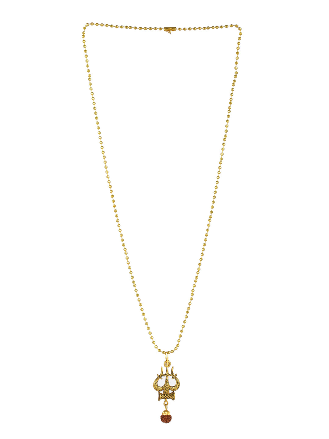 Bold by Priyaasi Rudraksh Trishul Gold-Plated Necklace for Men