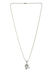 Bold by Priyaasi Detachable Heart Silver-Plated Necklace Set for Couples