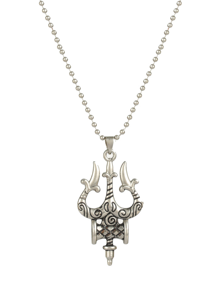 Mighty Trishul Silver-Plated Pendant for Men