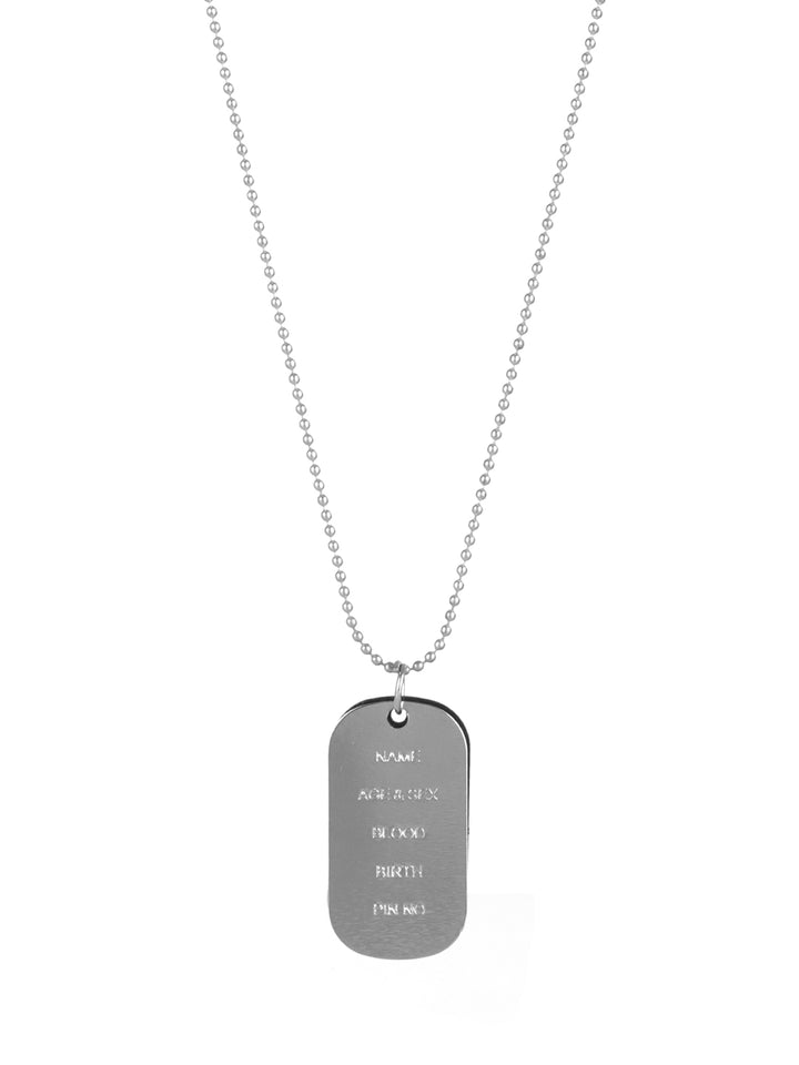 Stylish Silver-Plated Name Tag Pendant for Men