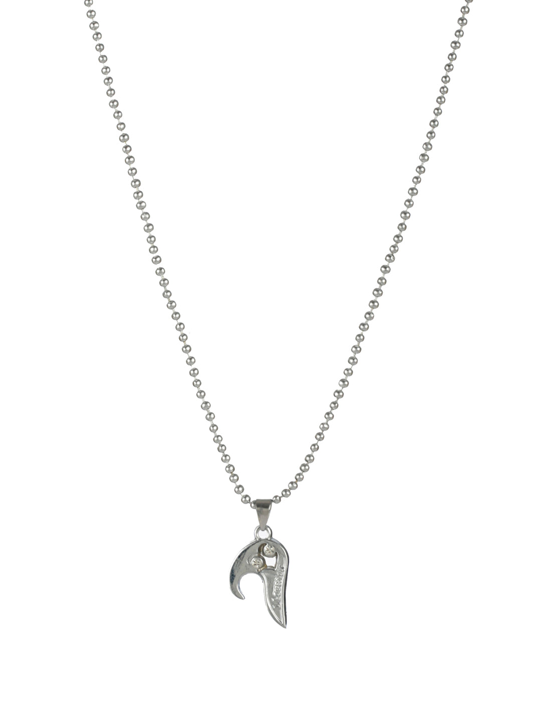 Bold by Priyaasi Black & Silver Detachable Heart Necklace Set for Couples