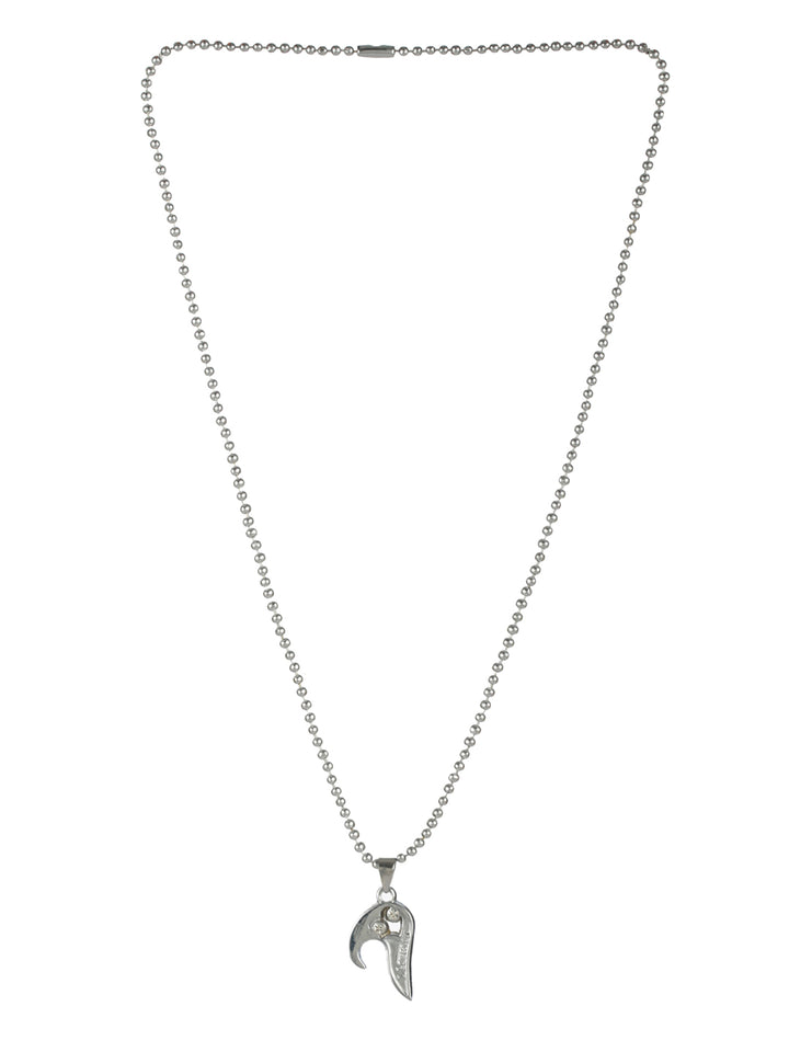 Bold by Priyaasi Black & Silver Detachable Heart Necklace Set for Couples