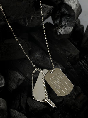Trendy Bullet Tag Silver-Plated Pendant for Men
