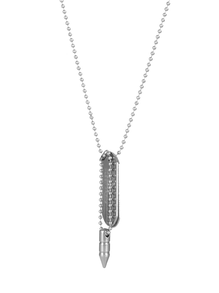 Trendy Bullet Tag Silver-Plated Pendant for Men