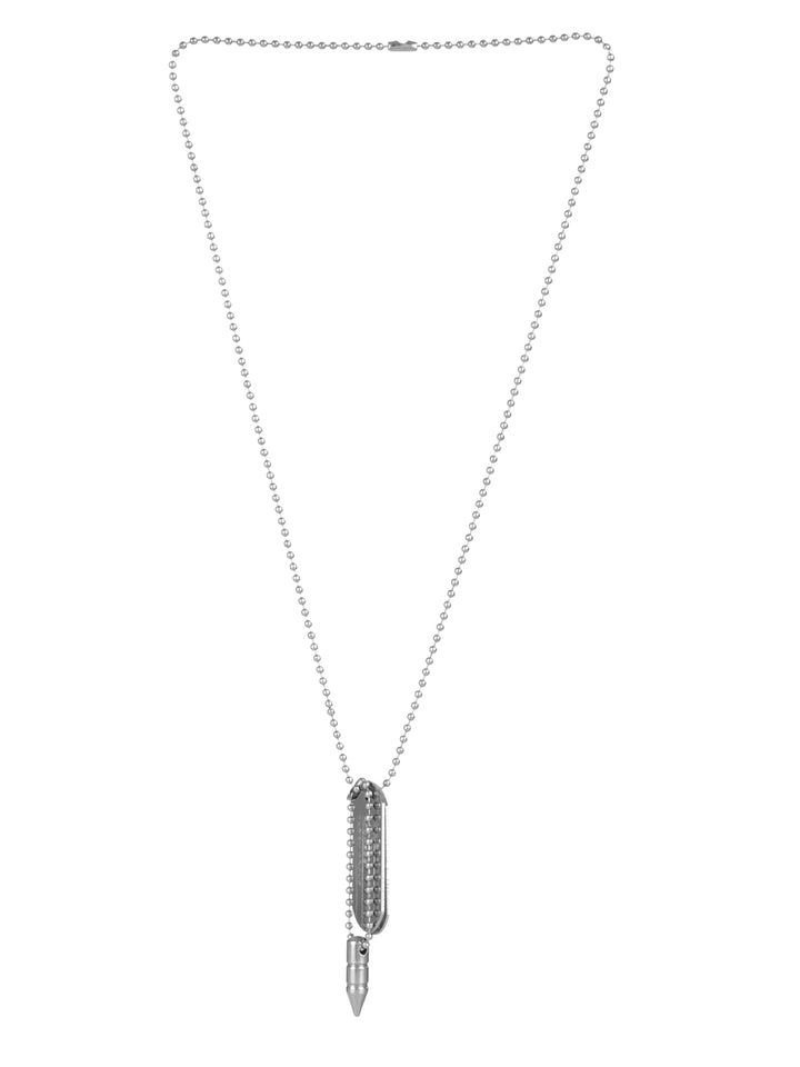 Trendy Bullet Tag Silver-Plated Pendant for Men