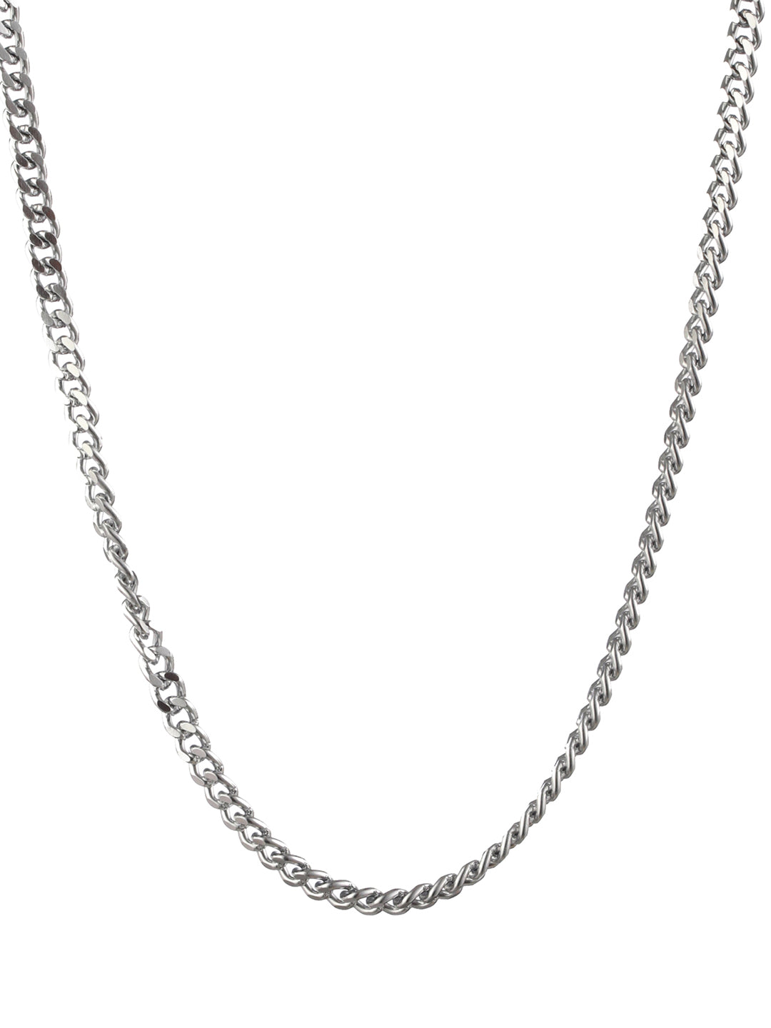 Bold by Priyaasi Silver-Plated Punk Cuban Link Chain for Men