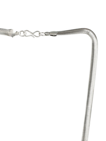Sleek Silver-Plated Snake Chain Necklace for Men