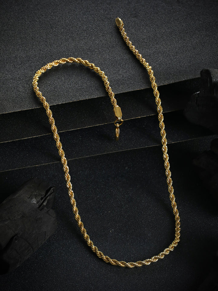 Bold by Priyaasi Gold-Plated Rope Chain for Men