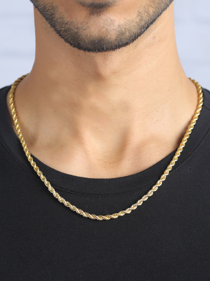 Bold by Priyaasi Gold-Plated Rope Chain for Men
