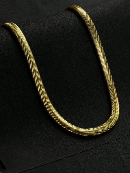 Bold by Priyaasi Herringbone Gold-Plated Snake Chain for Men