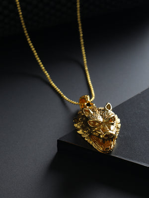 Bold by Priyaasi Lion Roar Gold-Plated Chain for Men