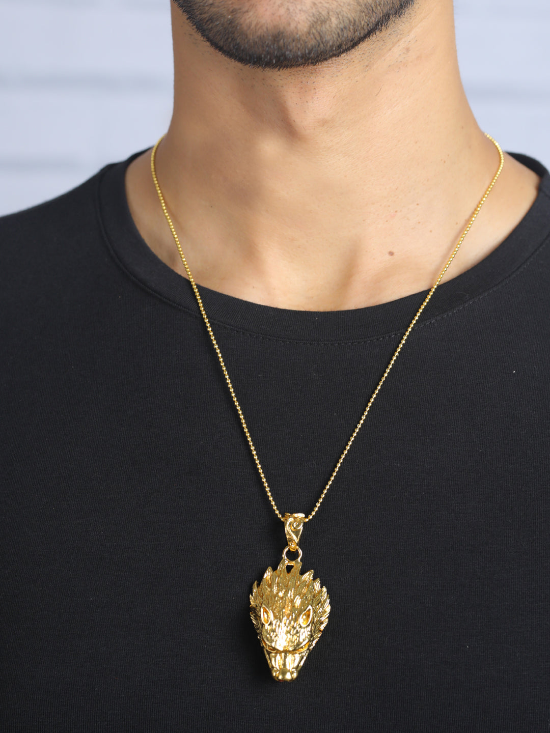Bold by Priyaasi Lion Roar Gold-Plated Chain for Men