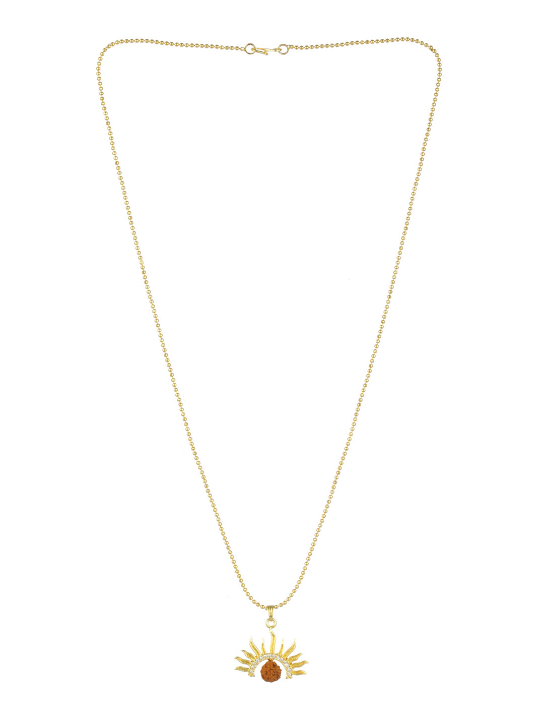 Bold by Priyaasi Half-Sun Rudraksha Gold-Plated Necklace for Men