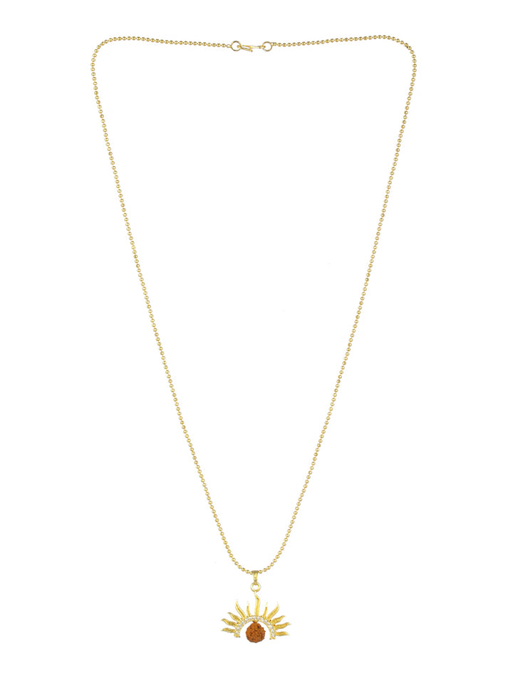 Bold by Priyaasi Half-Sun Rudraksha Gold-Plated Necklace for Men