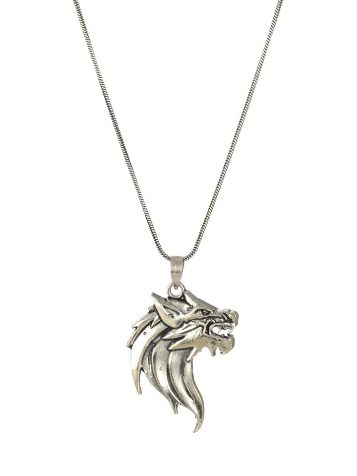 Bold by Priyaasi Wolf Silver-Plated Necklace for Men