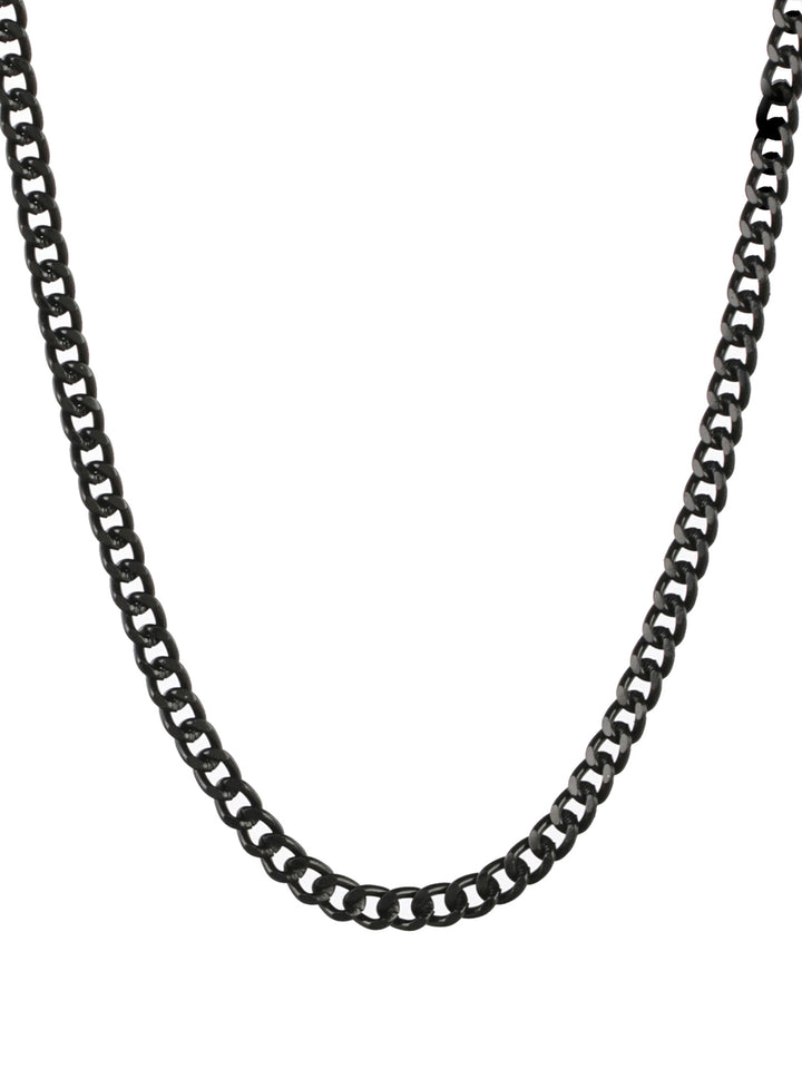 Bold by Priyaasi Thin Black Curb Chain for Men