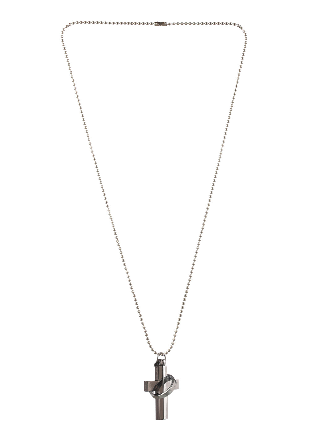 925 Sterling Silver Cross With Silver Plated Oxidised Pendant With Cha –  Carlton London Online