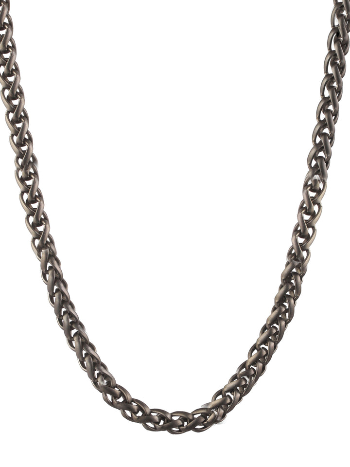 Bold by Priyaasi Silver-Plated Wheat Chain Style Link Chain for Men