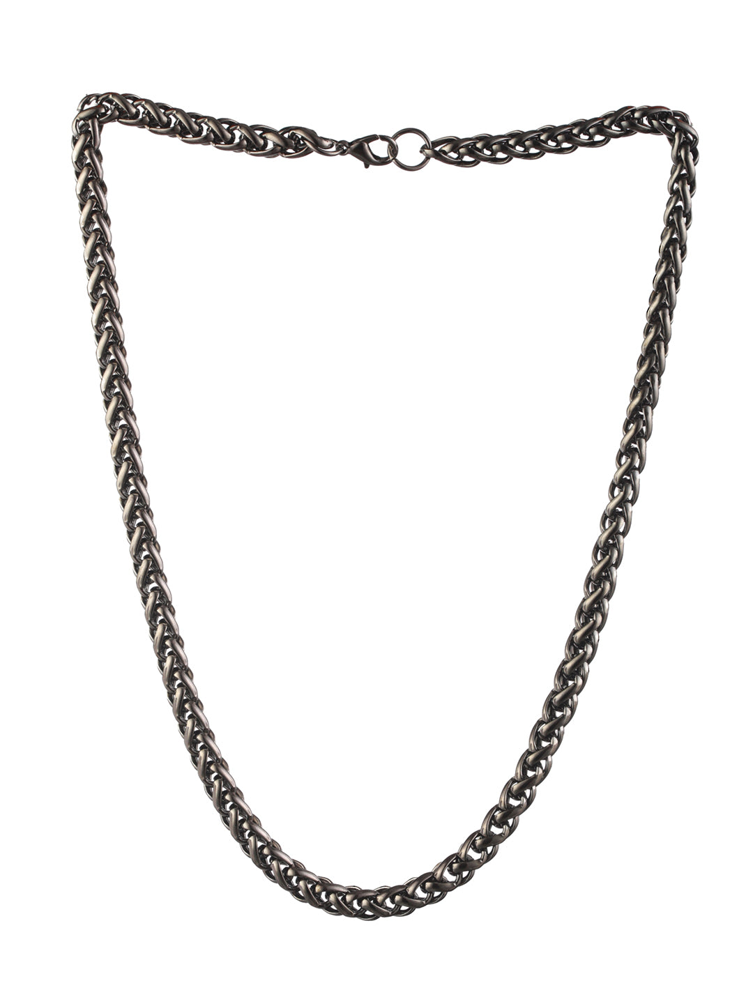 Bold by Priyaasi Sturdy Silver-Plated Wheat Chain Style Link Chain for Men
