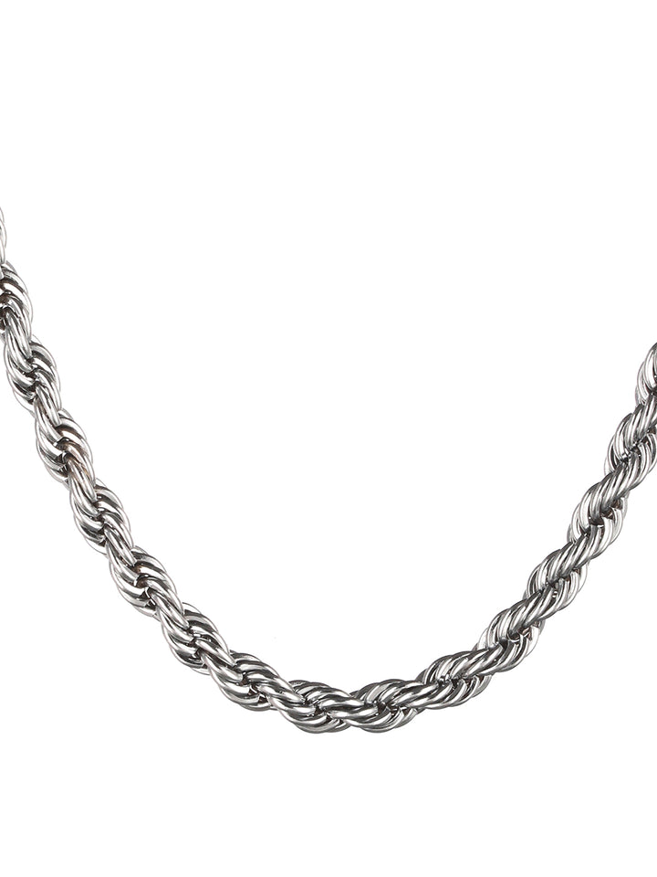 Bold by Priyaasi Trendy Silver-Toned Rope Neck Chain for Men