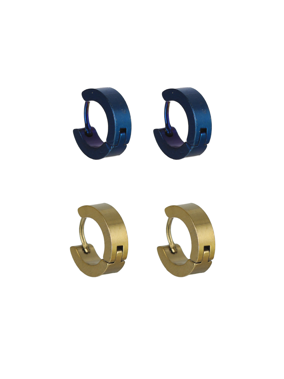 Black Gold-Plated Stud Earring Set for Men