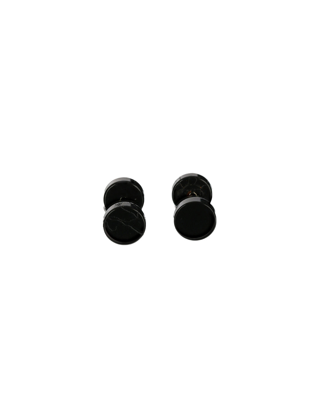 Bold by Priyaasi Black Round Stud Earrings for Men - 7 mm