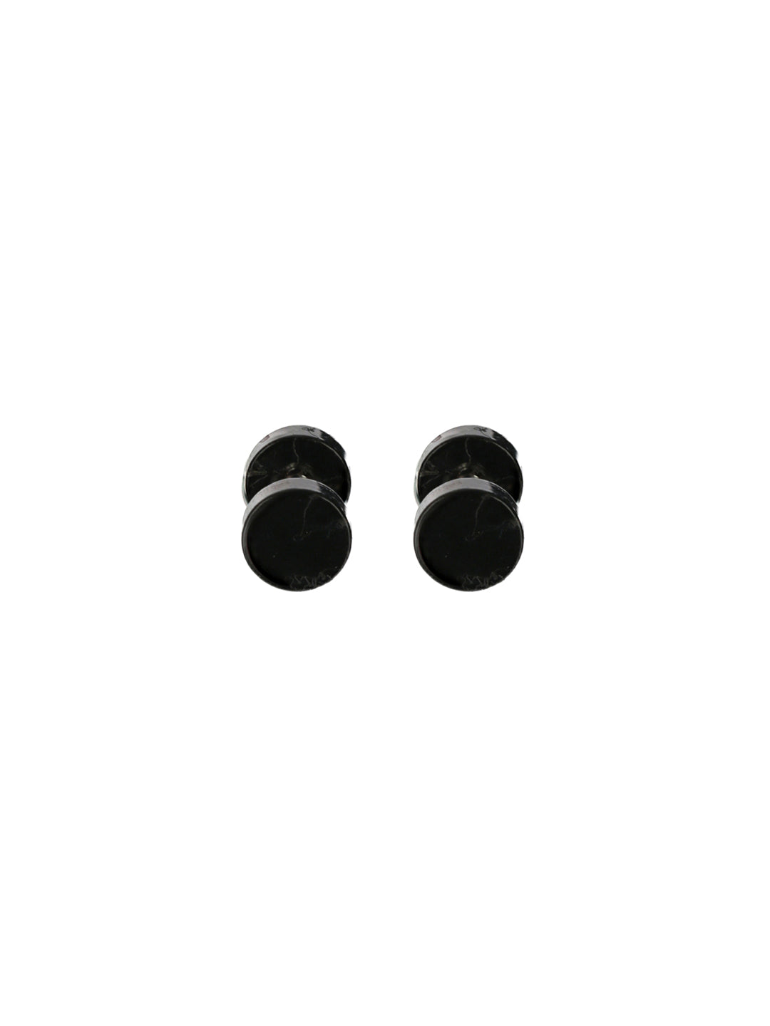 Bold by Priyaasi Black Round Stud Earrings for Men - 6 mm