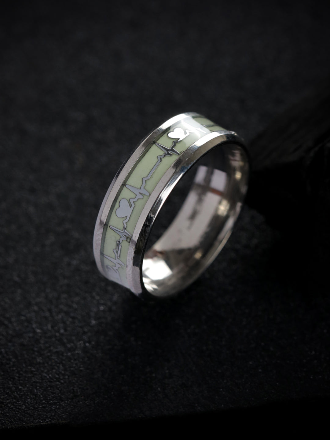 Bold by Priyaasi Heartbeat Silver-Plated Ring for Men