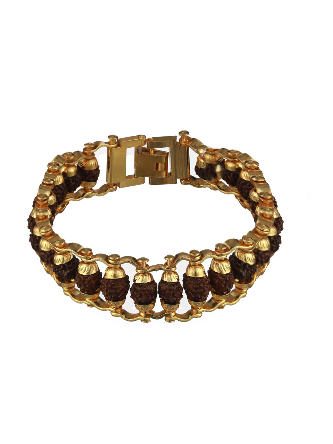 Bold by Priyaasi Rudraksha Band Gold-Plated Bracelet for Men