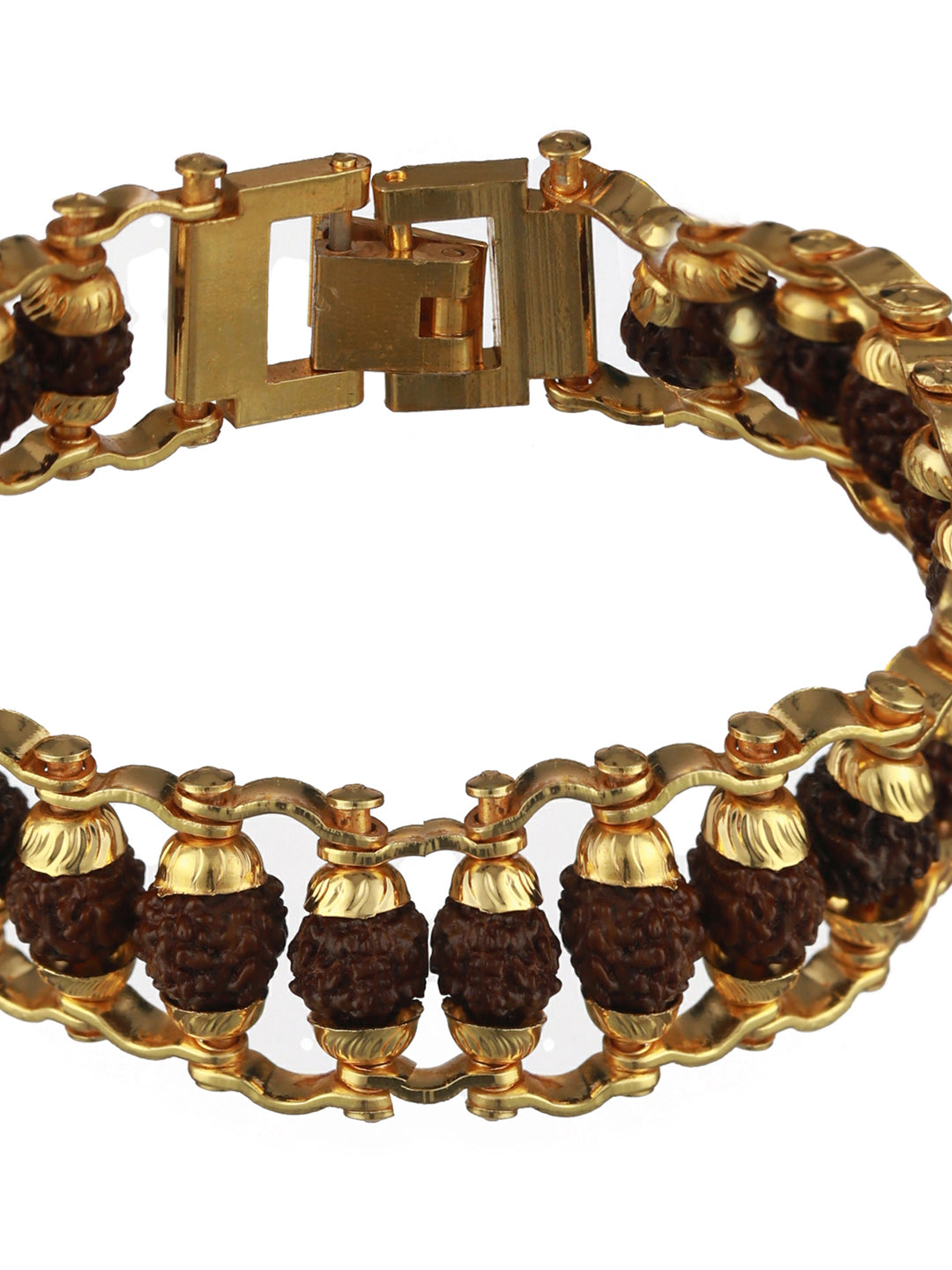 Bold by Priyaasi Rudraksha Band Gold-Plated Bracelet for Men