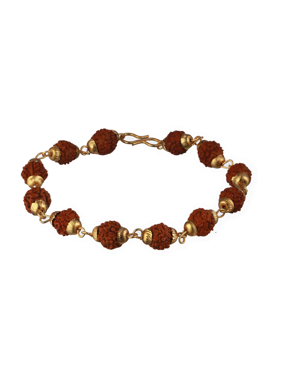 Bold by Priyaasi Rudraksha Link Gold-Plated Bracelet for Men