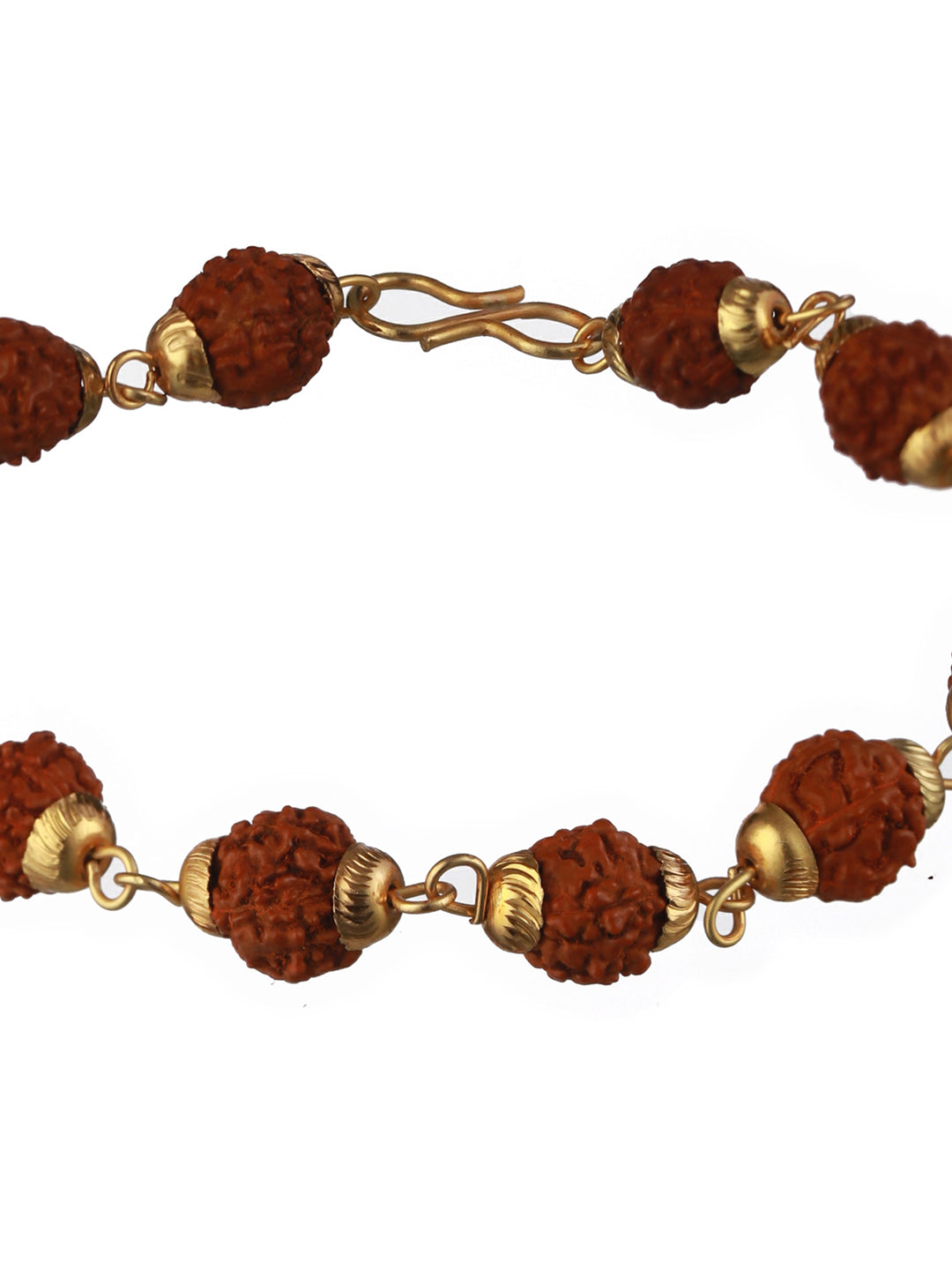 Bold by Priyaasi Rudraksha Link Gold-Plated Bracelet for Men