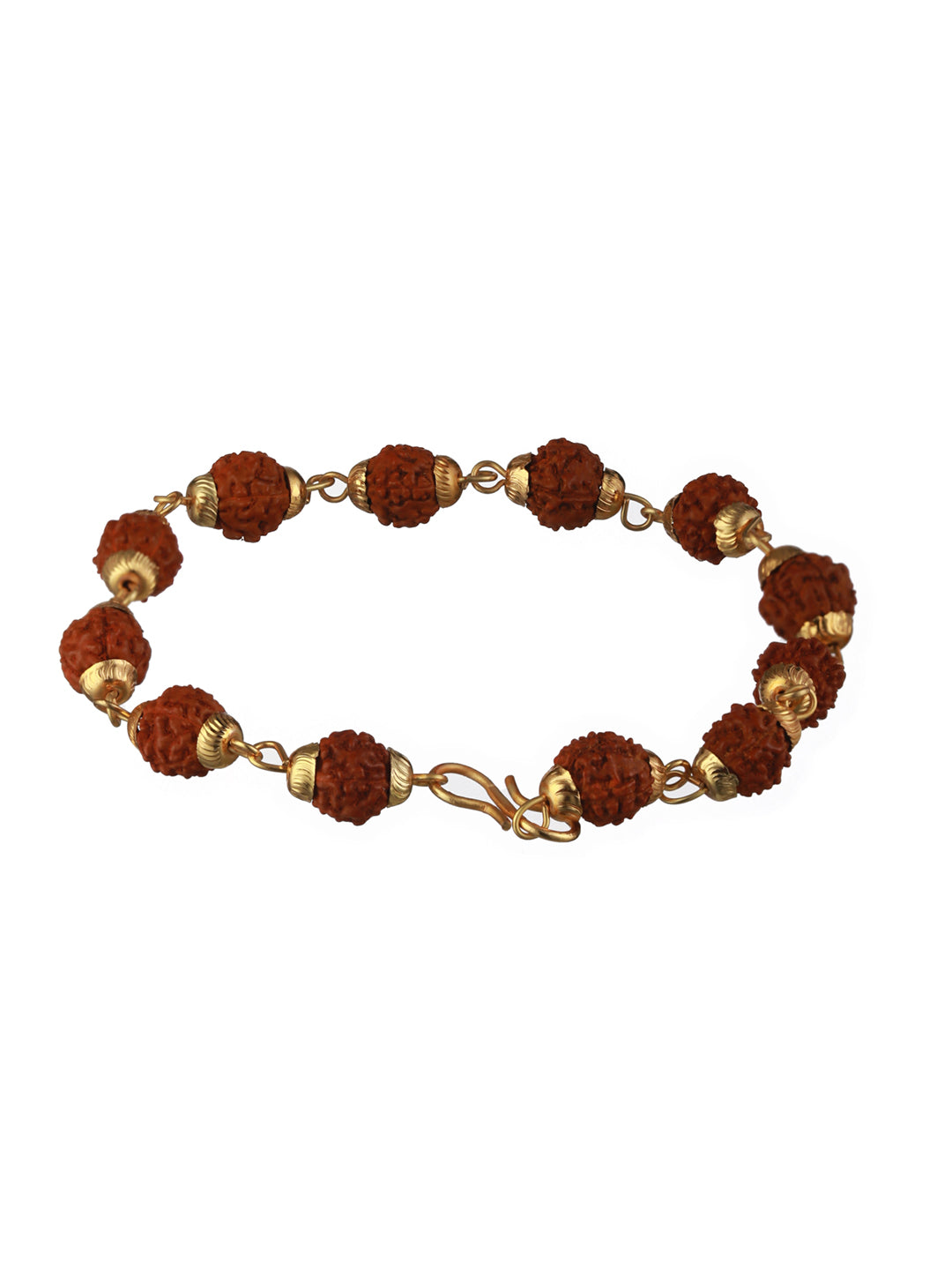 Bold by Priyaasi Rudraksha Link Gold-Plated Bracelet for Men