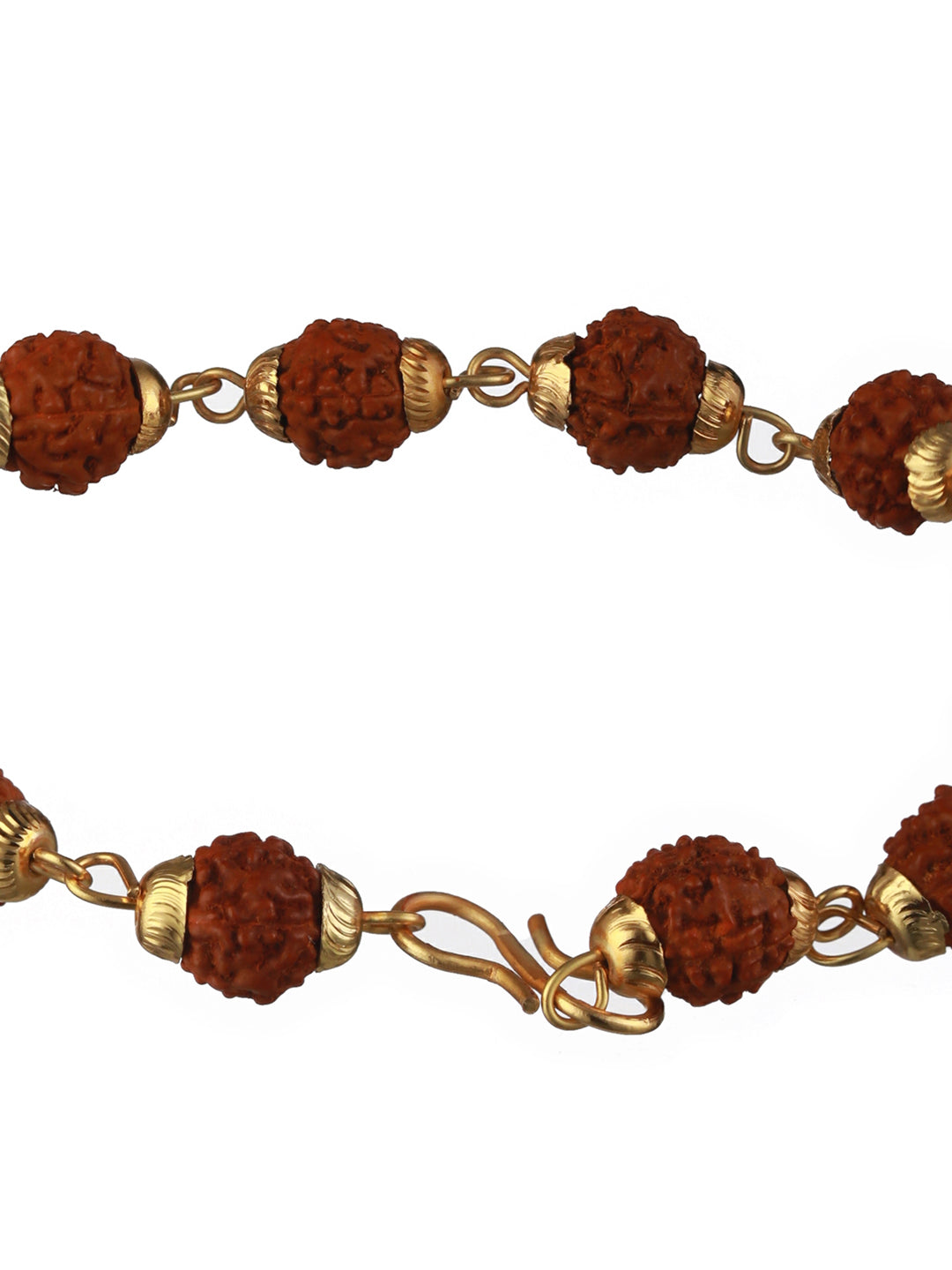 Bold by Priyaasi Rudraksha Link Gold-Plated Bracelet for Men