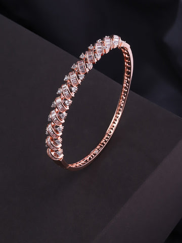 Rose Gold-Plated American Diamond Bracelet
