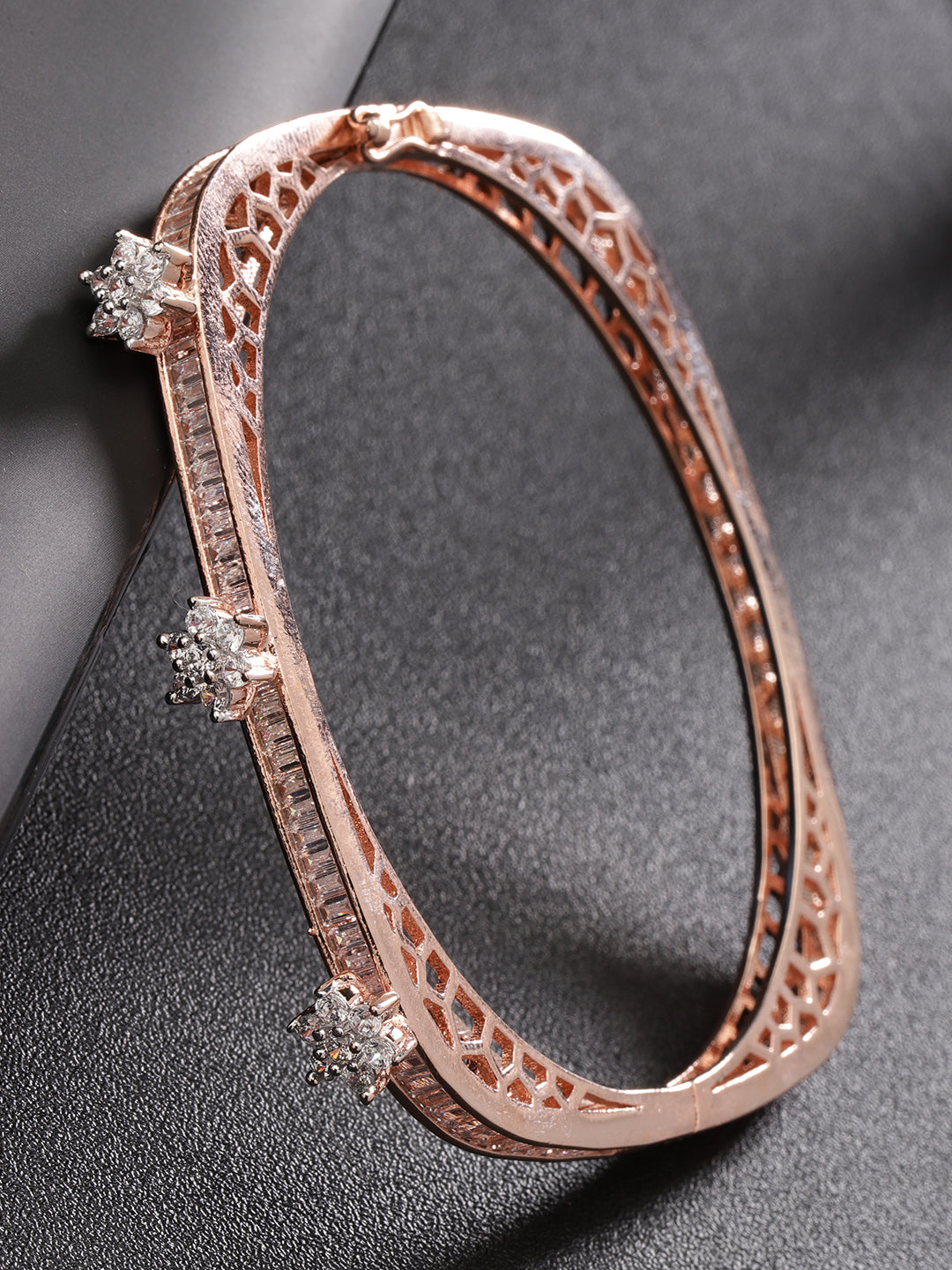 American Diamond Floral Bracelet with Gift Box