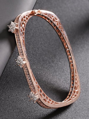 American Diamond Floral Bracelet with Gift Box